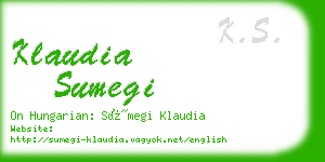 klaudia sumegi business card